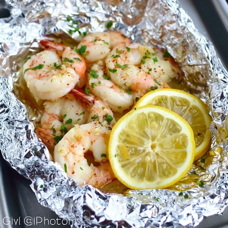 Baked Shrimp Scampi in Foil Packets Recipe