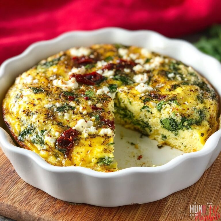 Cottage Cheese Egg Bake with Spinach, Feta, and Sun-Dried Tomatoes Recipe
