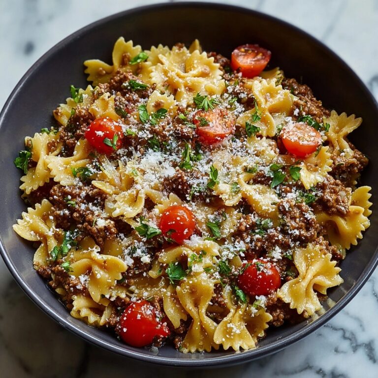 Indulgent Creamy Ground Beef Bowtie Pasta for Cozy Nights Recipe