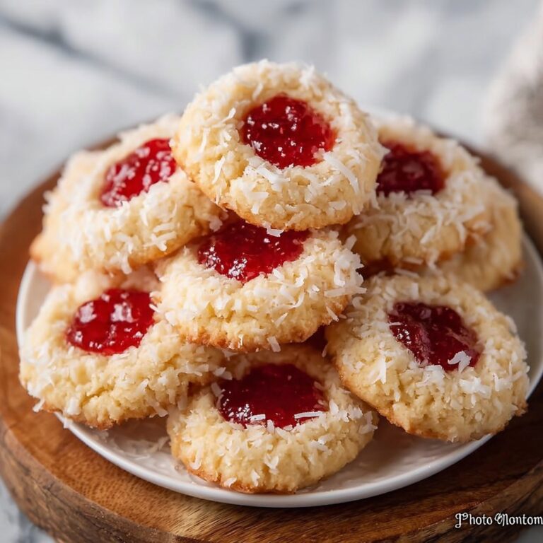 Vanilla Coconut Jam Thumbprint Cookies Recipe
